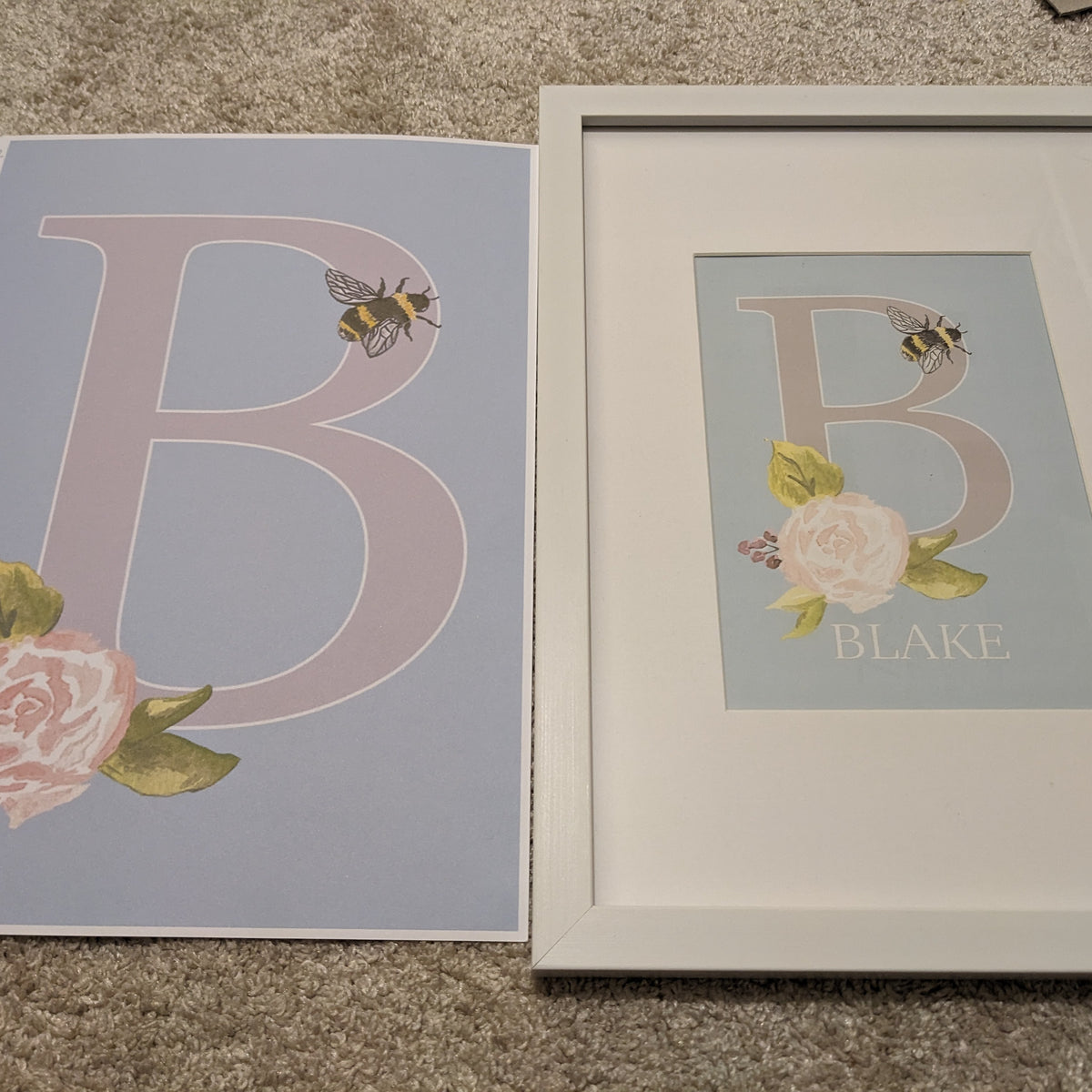 Bee Watercolour Nursery Print