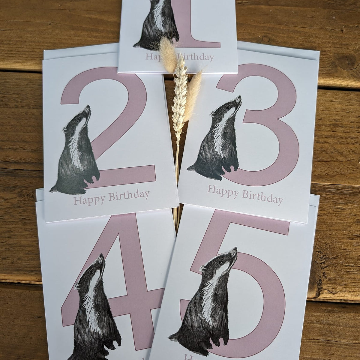 Badger Birthday Card 1-5 years
