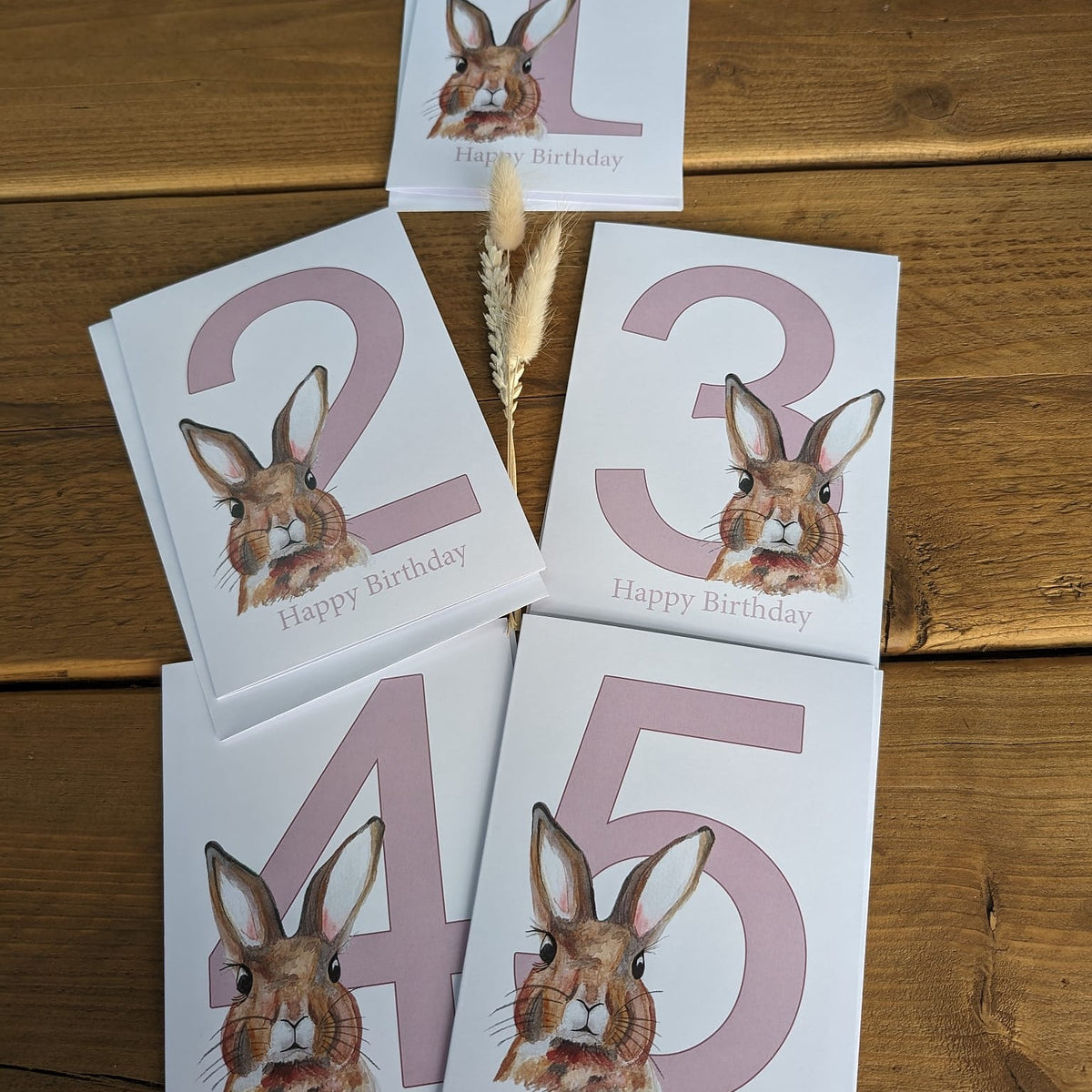 Bunny Birthday Numbered Cards