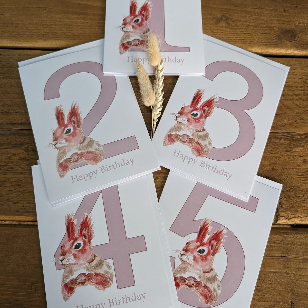 Squirrel Numbered Birthday Card