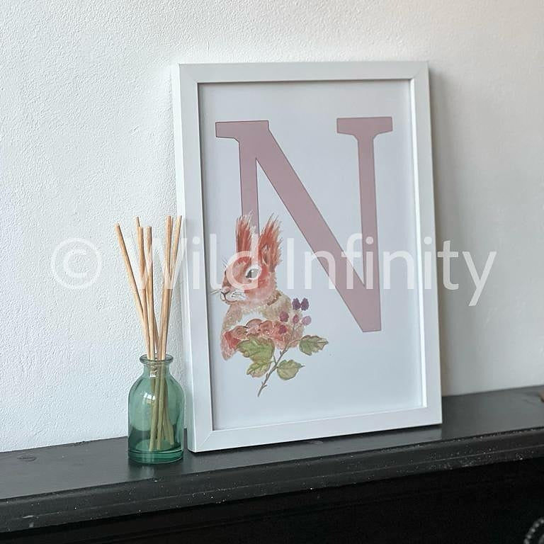 Squirrel Watercolour Nursery Print