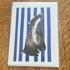 Blue Striped Greeting Card