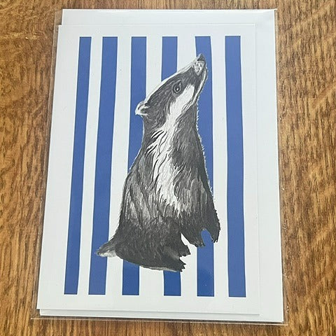 Blue Striped Greeting Card