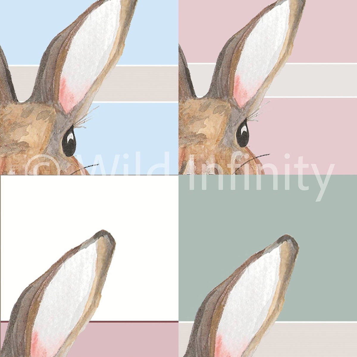 Bunny Watercolour Nursery Prints