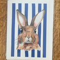 Blue Striped Greeting Card