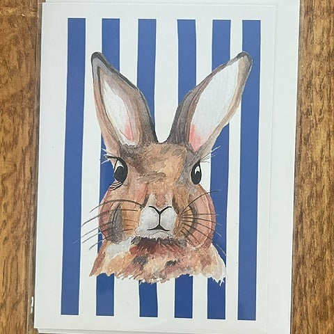 Blue Striped Greeting Card