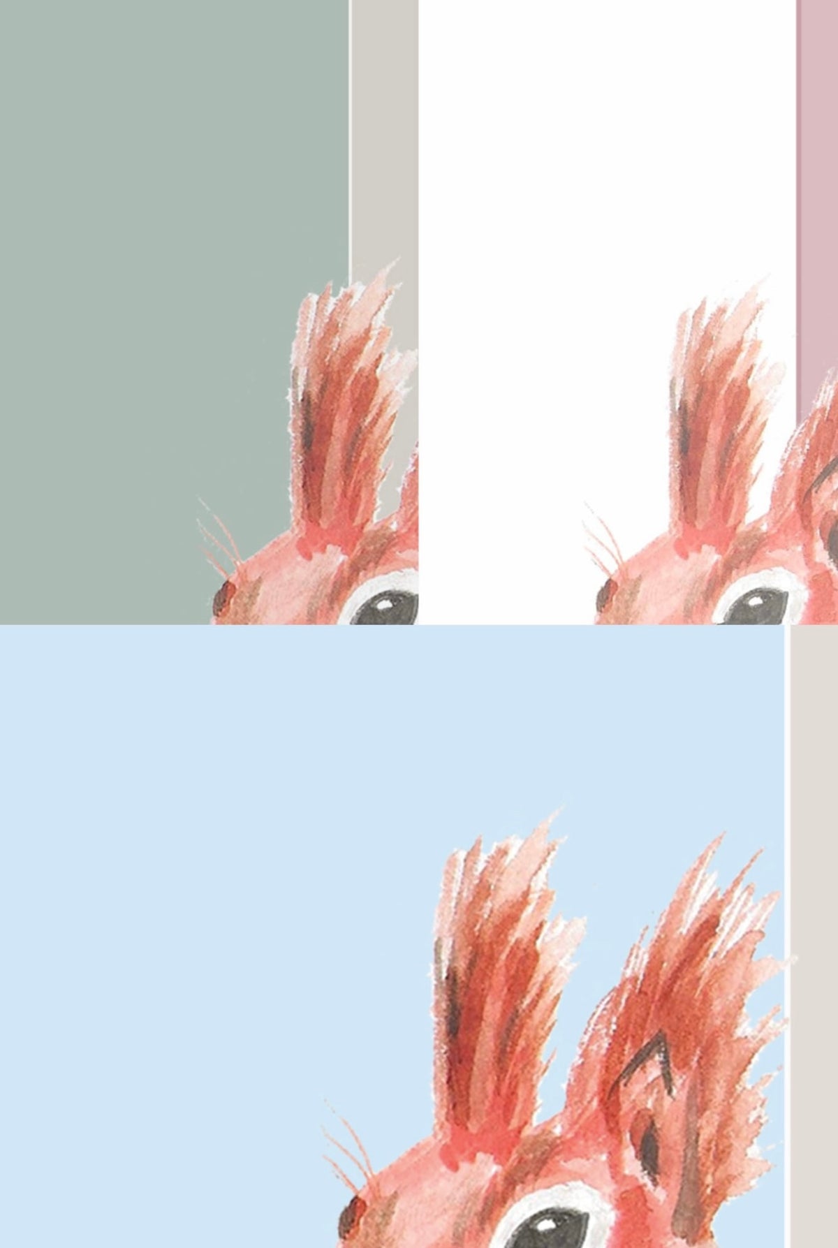 Squirrel Watercolour Nursery Print