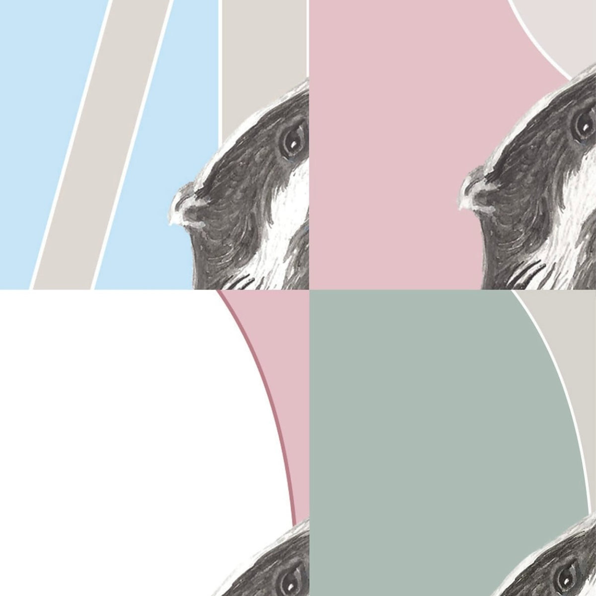 Badger Watercolour Nursery Print