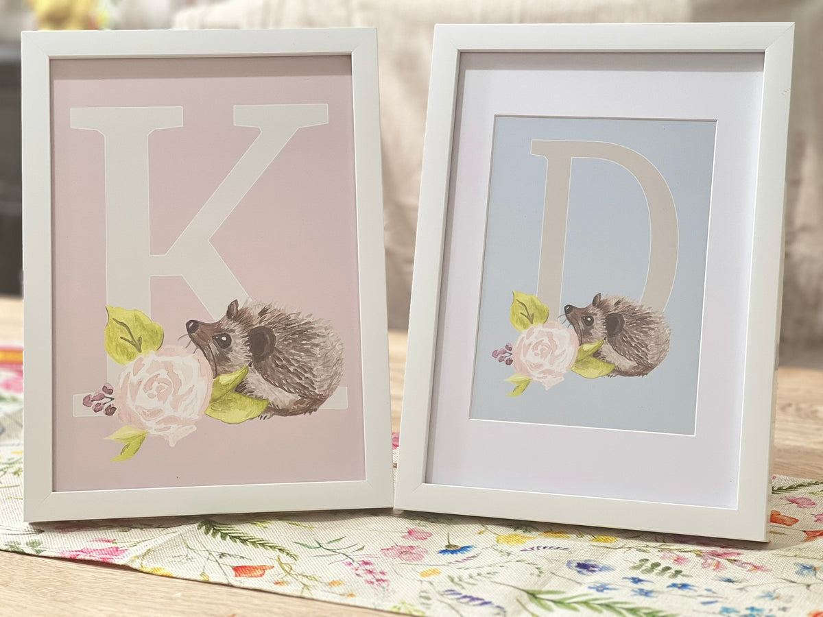Hedgehog Watercolour Nursery Print