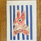 Blue Striped Greeting Card