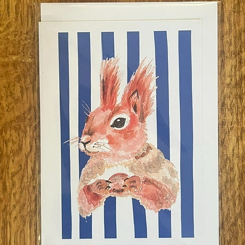 Blue Striped Greeting Card