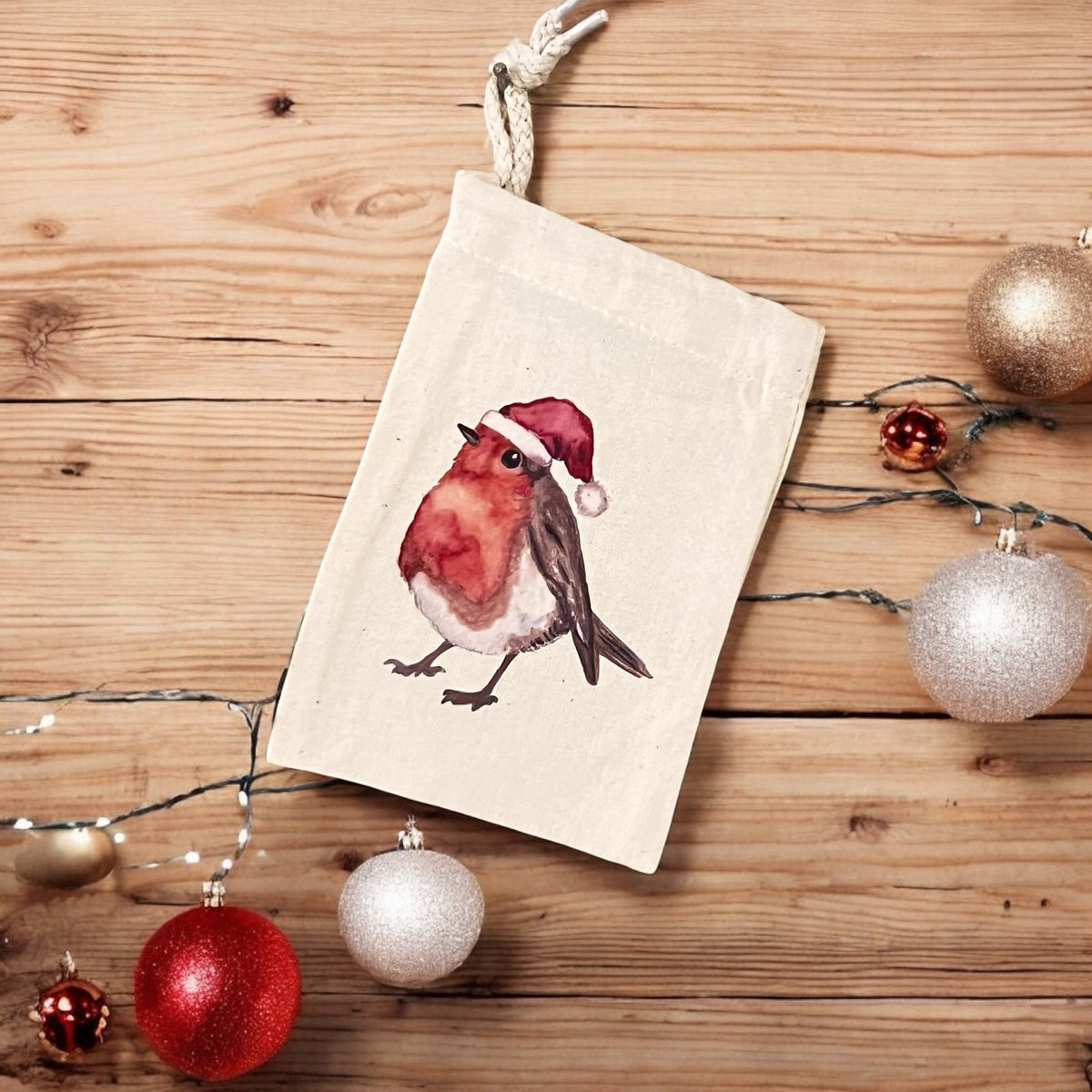 Christmas Robin Pouch Bag